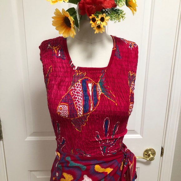 NWOT - Tropical Print Sarong & Elasticized Top - Picture 2 of 16